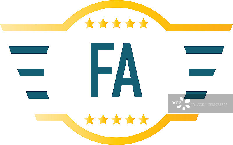 字母FA翅膀Logo设计模板图片素材