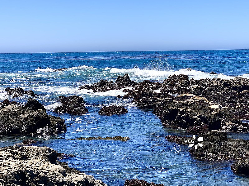 美国加利福尼亚州坎布里亚的壮丽海景图片素材