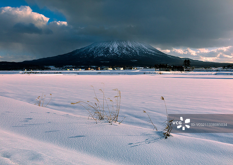 日本俱知安雪山风景图片素材