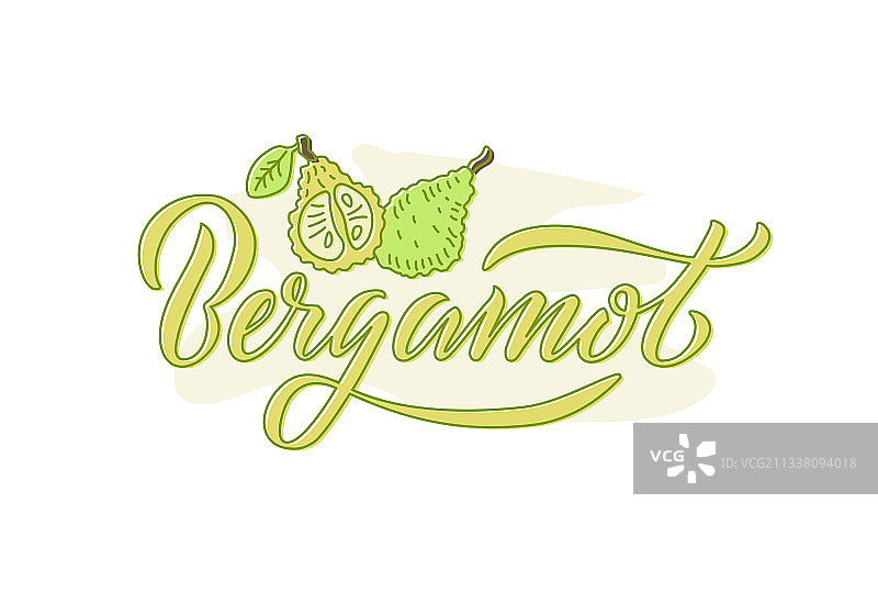 带图案的黄色词语：佛手柑图片素材