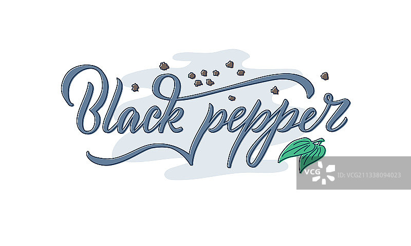 带籽的黑色胡椒彩色字体图片素材