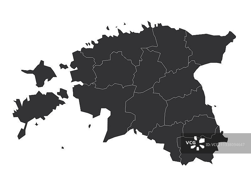 爱沙尼亚政治地图各县图片素材