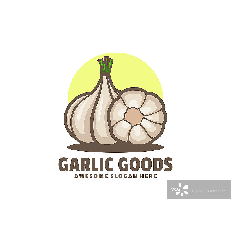 大蒜商品简约吉祥物风格logo图片素材