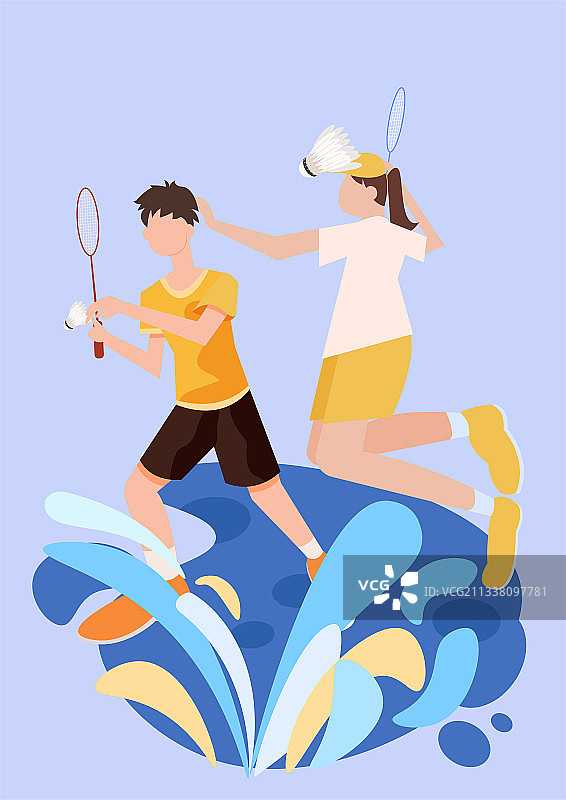 羽毛球矢量插画图片素材