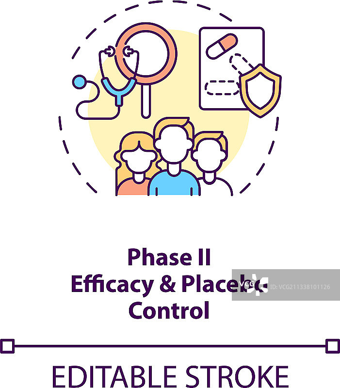 功效与安慰剂对照概念图标图片素材