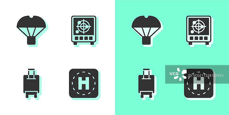 直升机停机坪飞行箱子合集图片素材