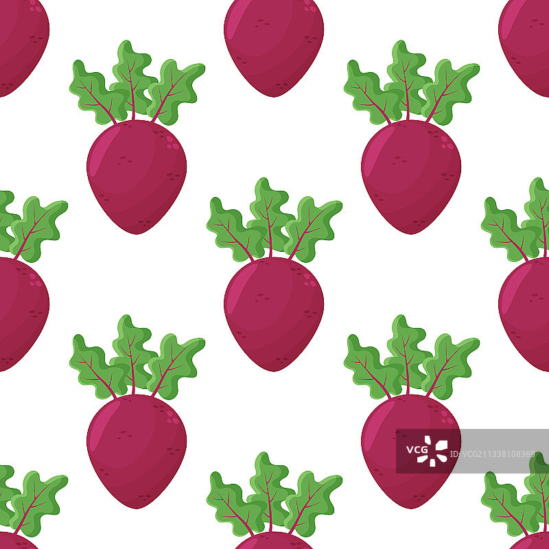 甜菜根扁平设计图案，带叶子图片素材