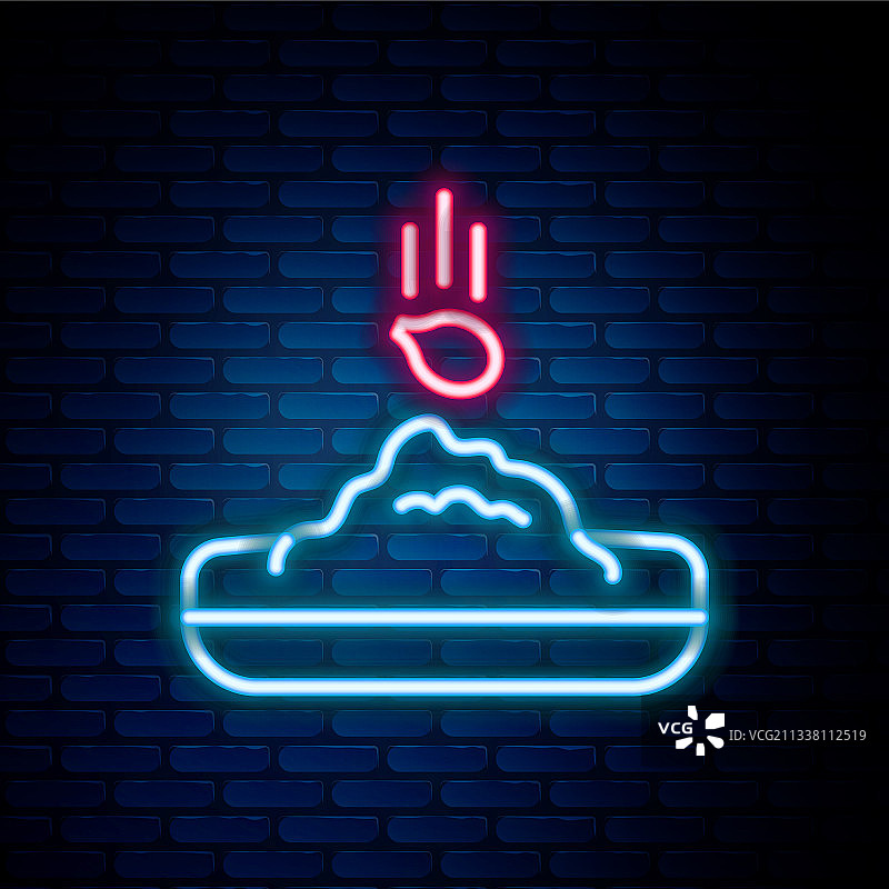 发光的霓虹灯线条植物种子图标图片素材