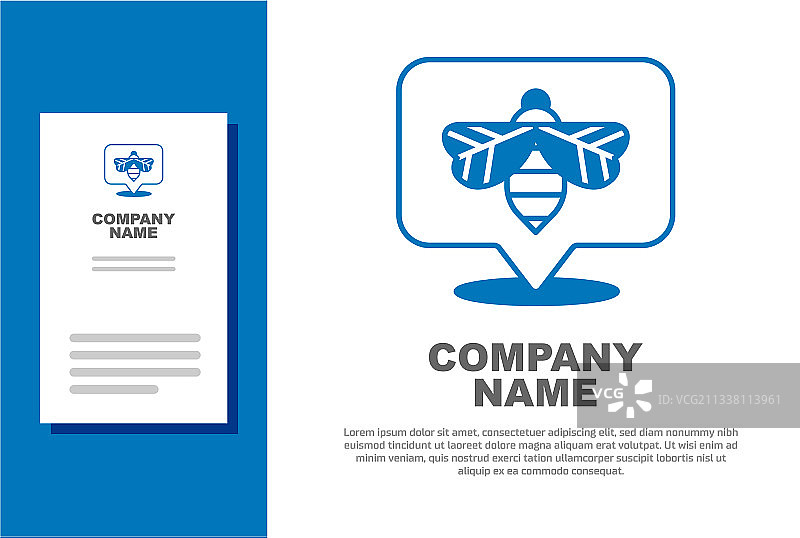 白色背景上的蓝色蜜蜂图标图片素材