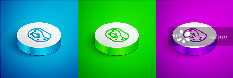 2.5D线条鱼缸水族馆图标图片素材