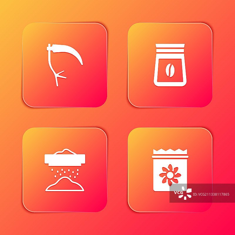 镰刀袋咖啡豆筛面粉素材图片素材