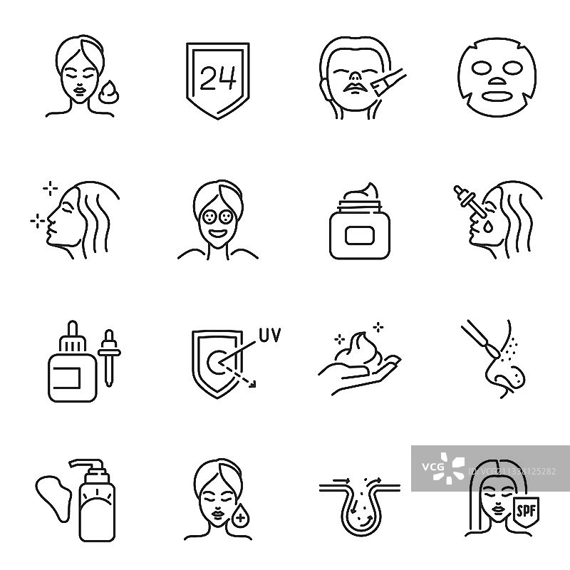 单色护肤图标合集图片素材