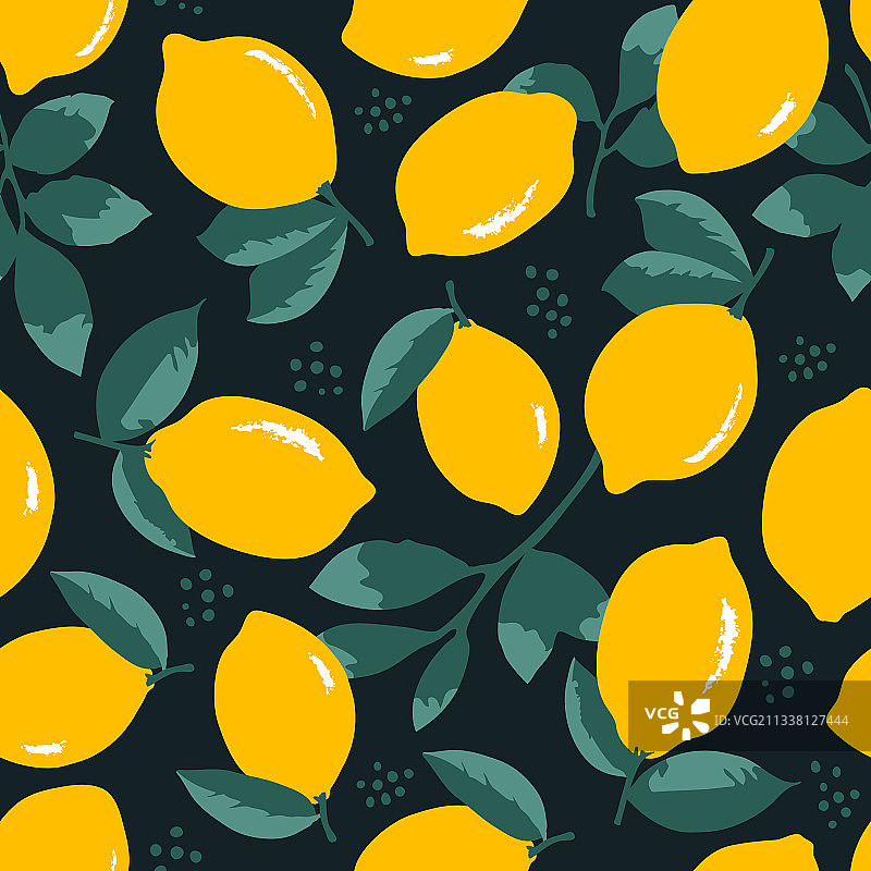 柠檬花叶夏季图案图片素材