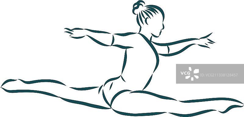 女子体操手绘草图图片素材