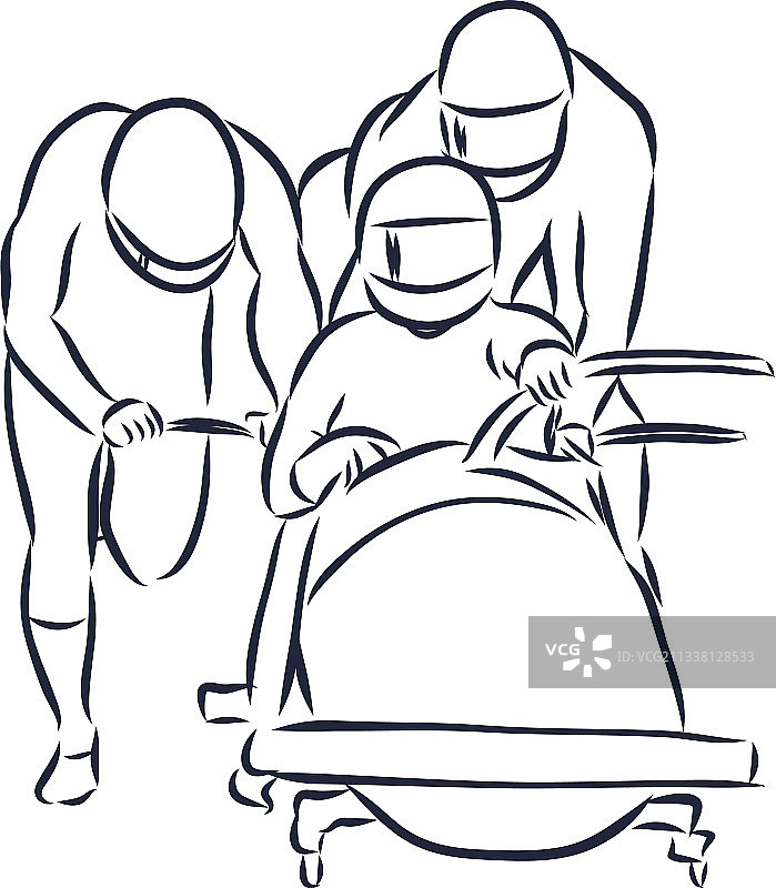 展示了一位雪橇运动员分散汽车雪橇图片素材