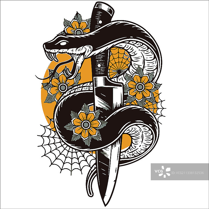 蛇形装饰刀图片素材