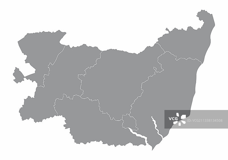 萨福克郡行政地图图片素材