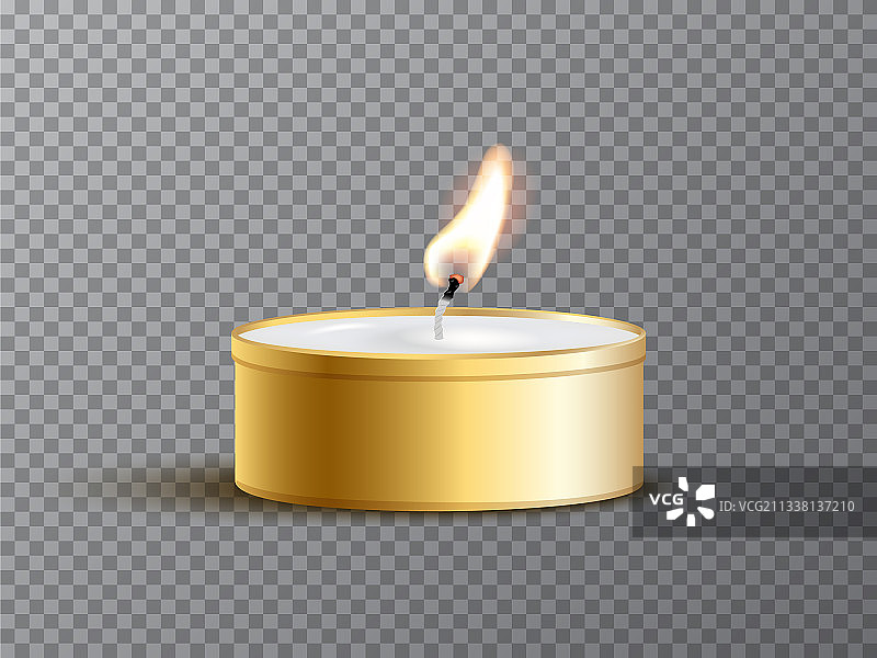 逼真燃烧的金色茶蜡图片素材