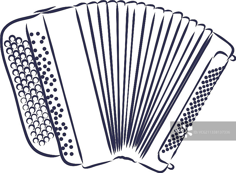 手绘手风琴乐器草图图片素材