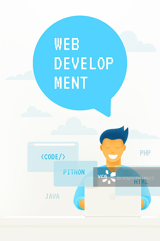 工作中网页开发者3D风格可爱2.5D图图片素材