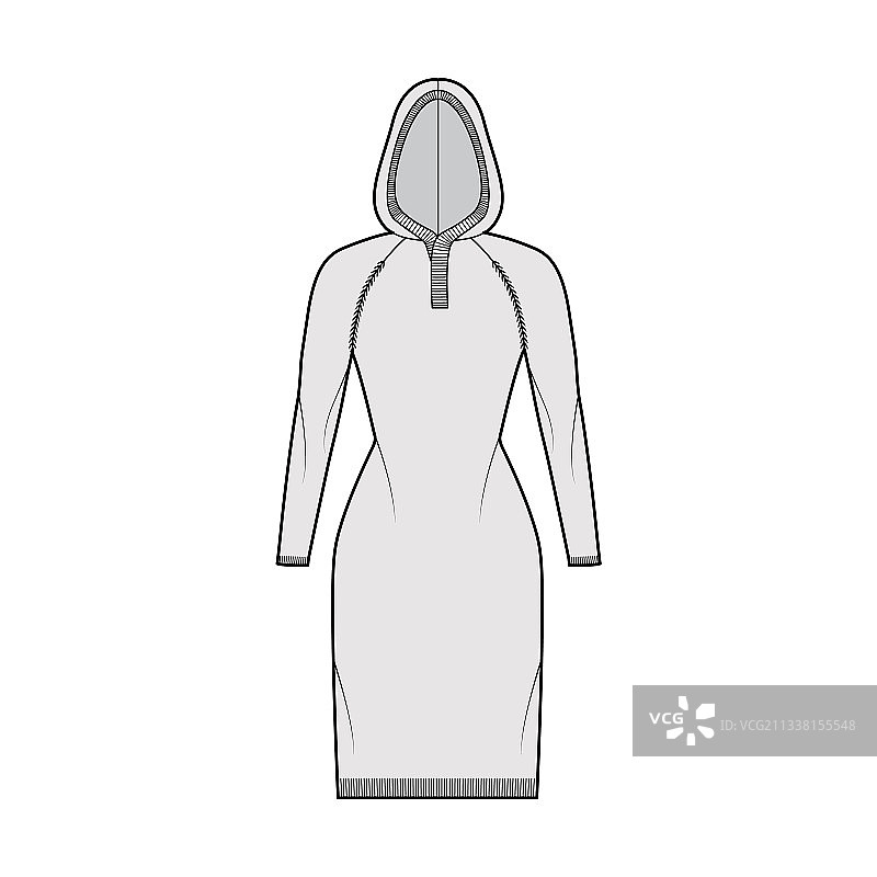 连帽连衣裙毛衣技术时尚图片素材