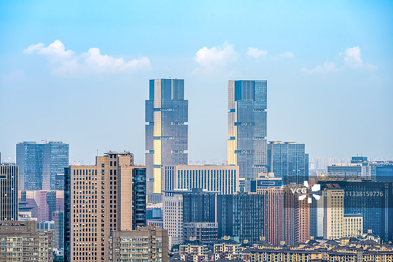 中国河南郑州双子塔局部图片素材