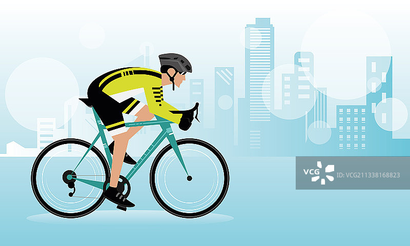 男子骑公路自行车图片素材