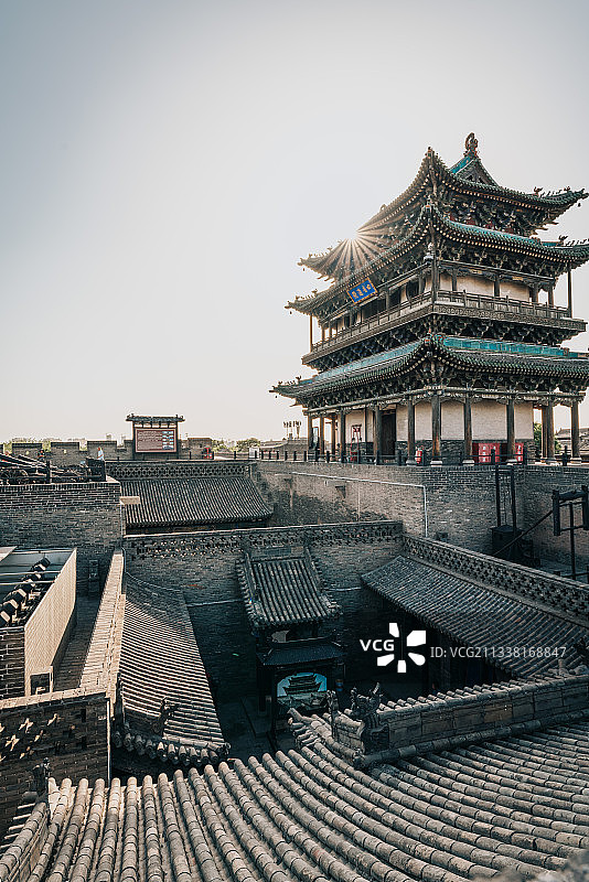 山西平遥古城古城墙图片素材