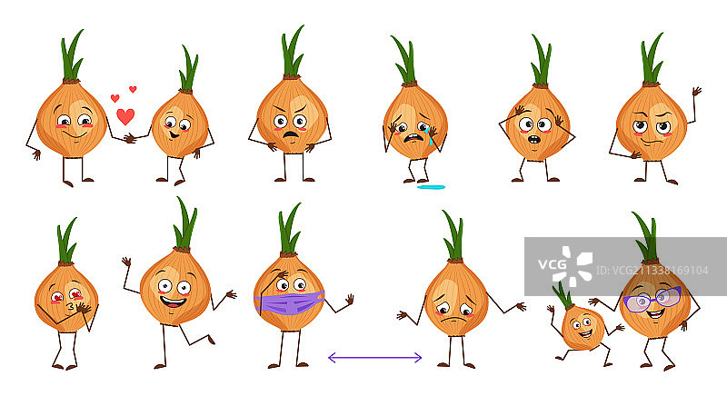 带表情的可爱洋葱角色合集图片素材
