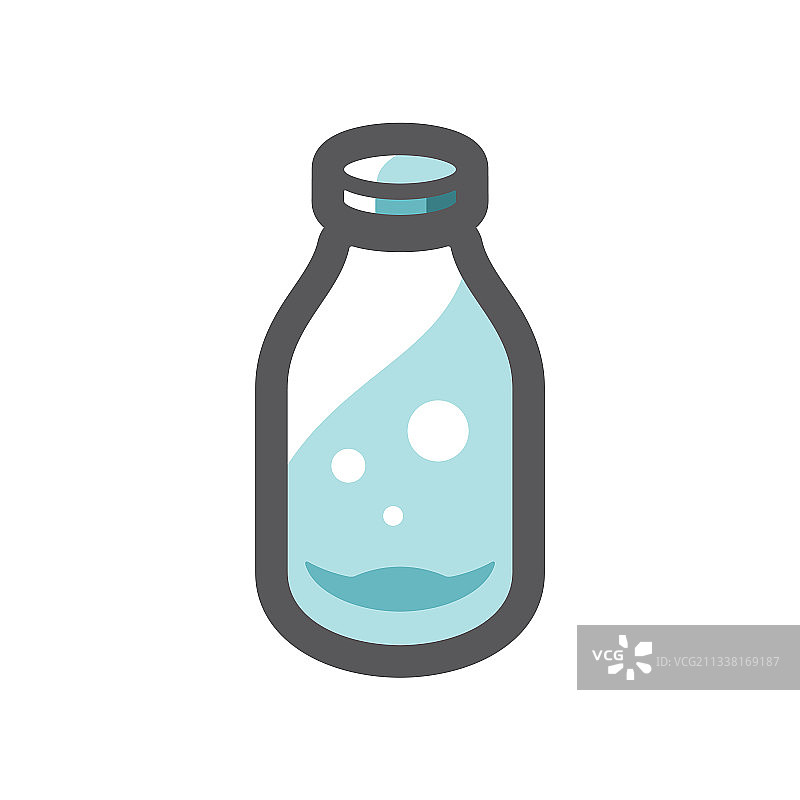 卡通玻璃牛奶瓶图标图片素材