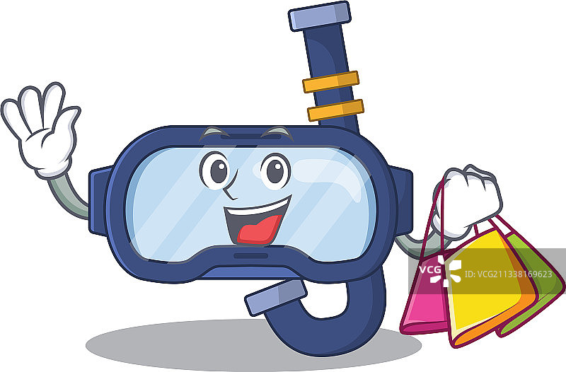 戴潜水镜的卡通富豪形象概念图片素材