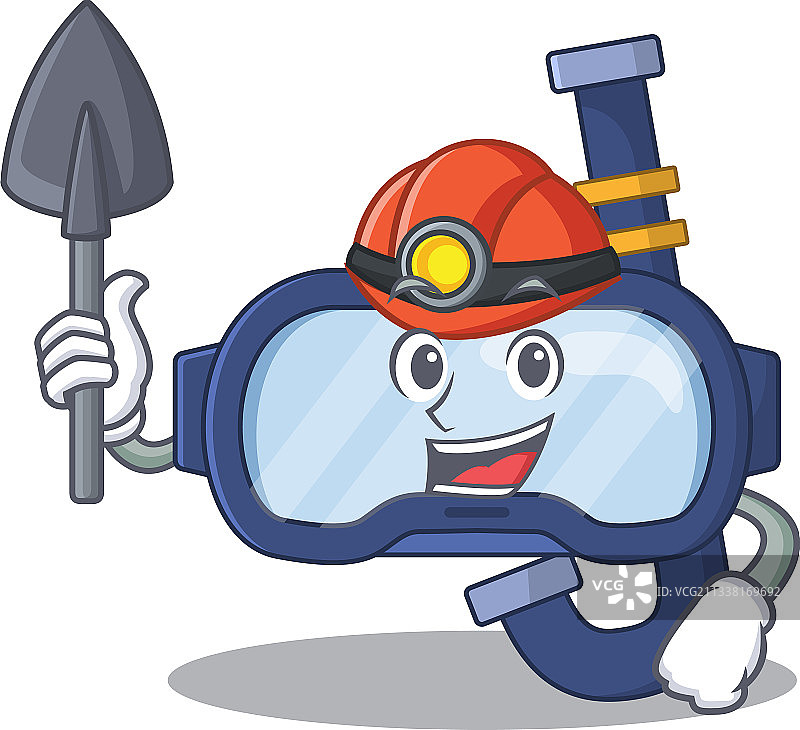 矿工卡通形象潜水镜设计图片素材
