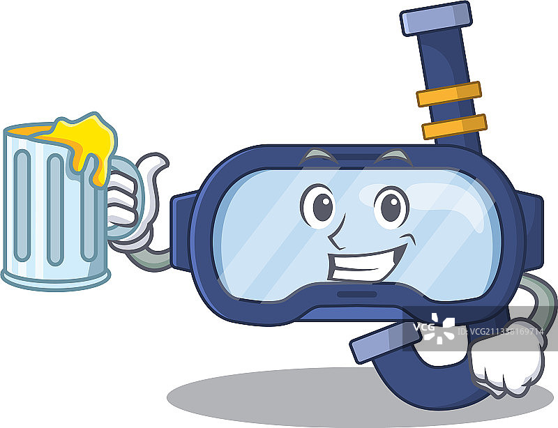 卡通概念潜水镜与吐司图片素材