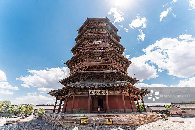 山西应县木塔景观图片素材