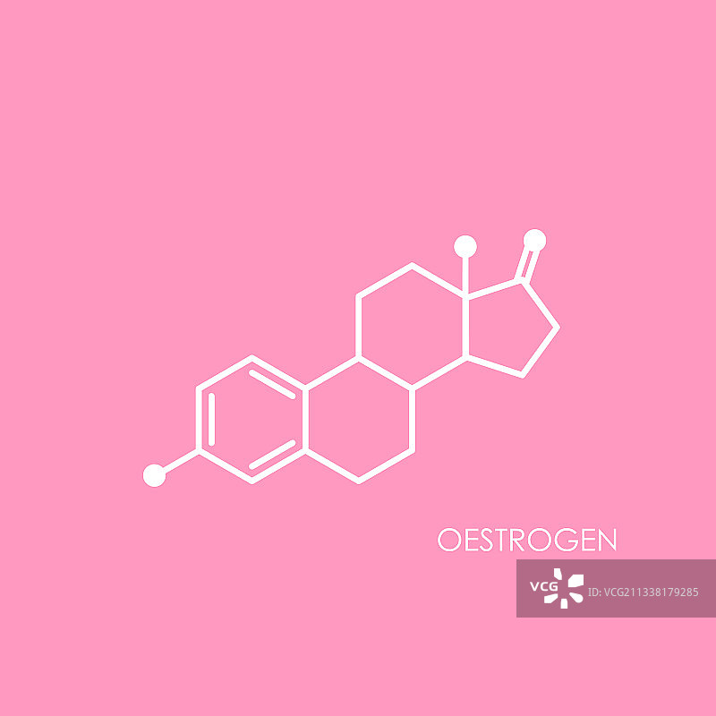雌激素分子结构彩色线条图标图片素材