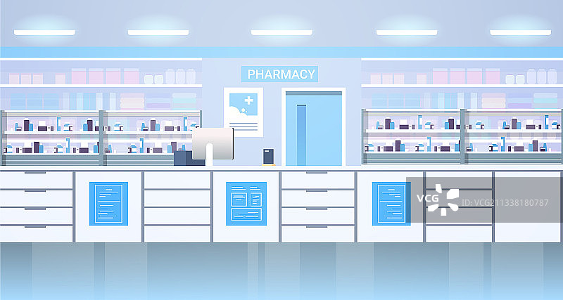 药架上的药品（无人）图片素材