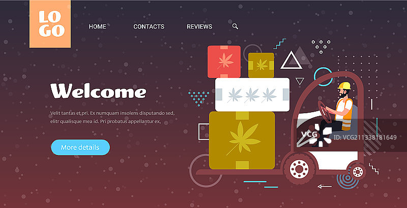 叉车司机搬运大麻纸板箱图片素材