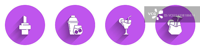 木制软木塞鸡尾酒调酒器套装图片素材