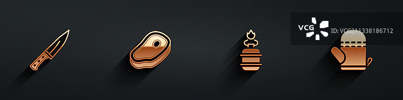 肉馅切碎器牛排肉与野营燃气灶图片素材