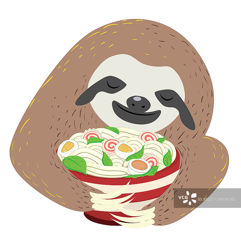 树懒和拉面图片素材