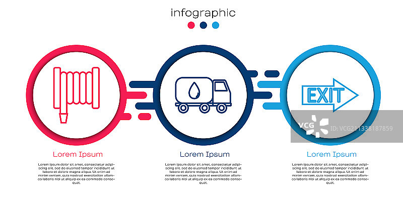 消防安全设备：消防水带卷盘和运水车图片素材