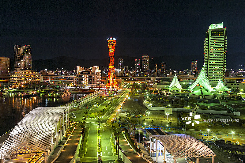 日本大阪城市夜景图片素材