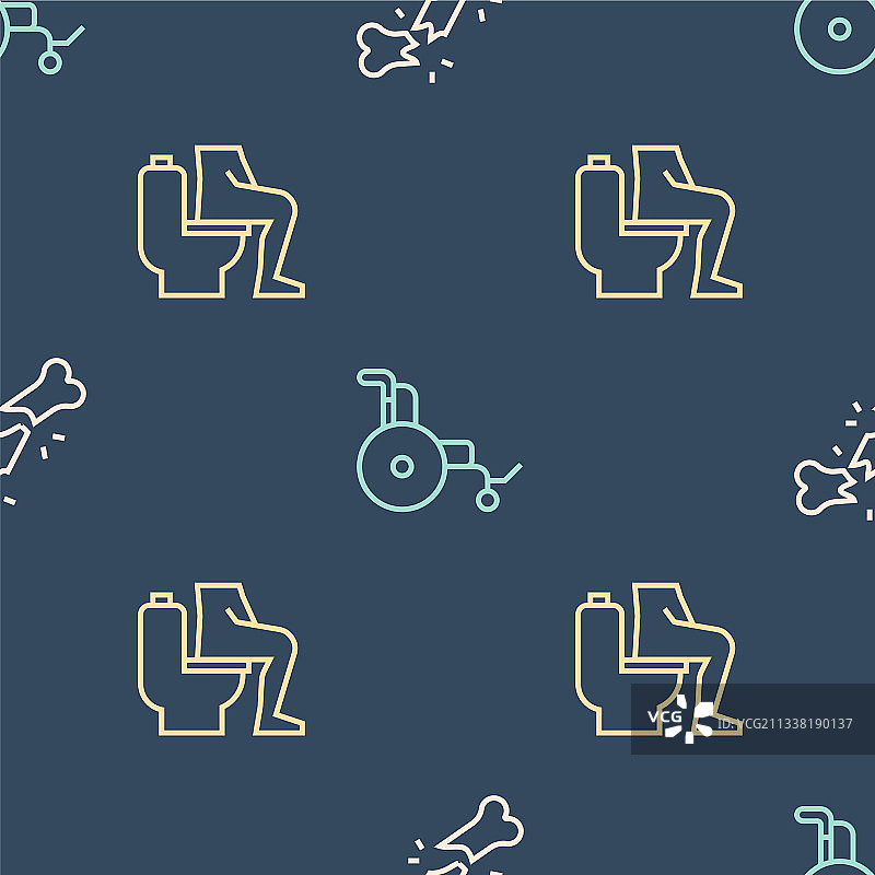 人体骨折便秘图标图片素材