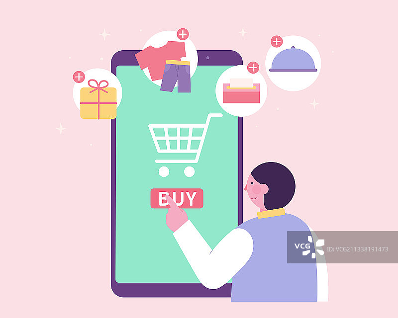 使用手机网上购物或订餐图片素材