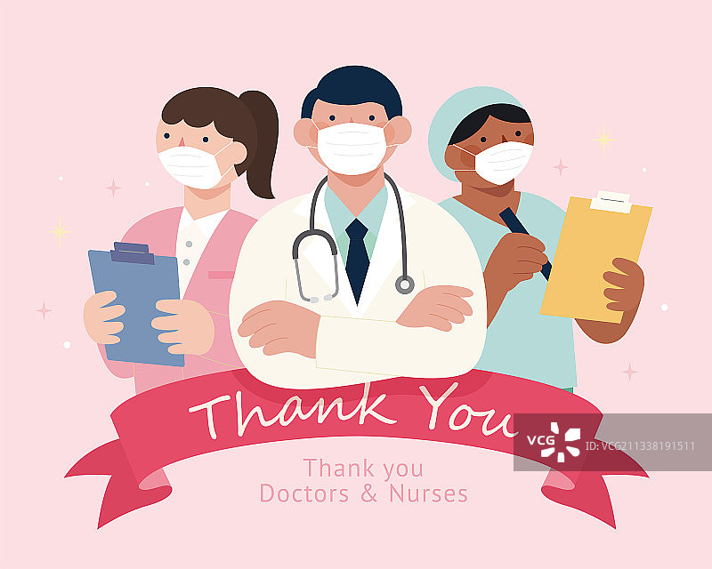 感谢医护人员插画图片素材
