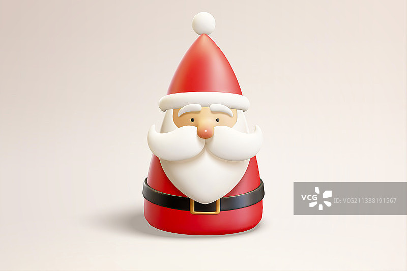 戴着圣诞帽的可爱耶诞老人玩具三维元素图片素材