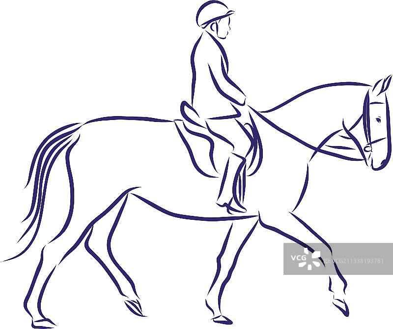 马术运动轮廓图片素材