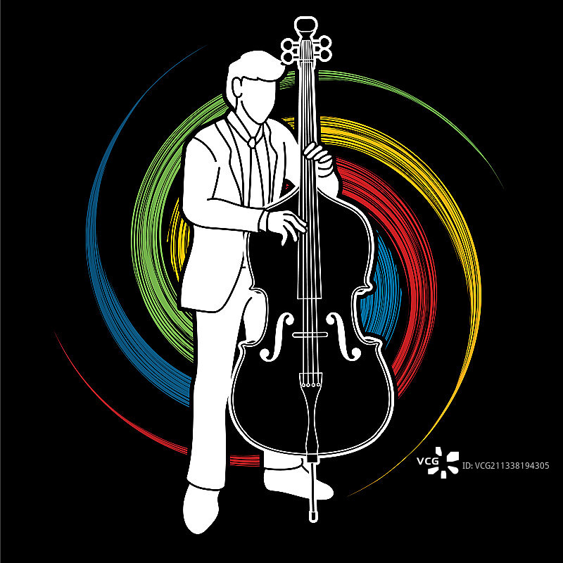 低音贝斯乐器管弦乐队图形图片素材