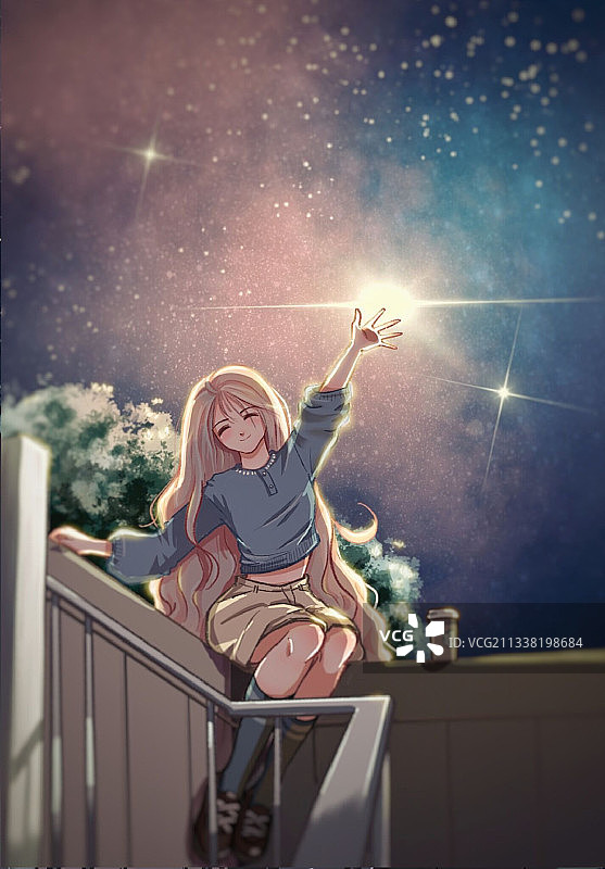 插画星空图片素材