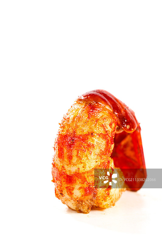 白底上的麻辣虾尾图片素材